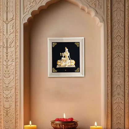 Exquisite 999 Silver & 24K Gold-Plated Lord Krishna 3D Relief Wall Art | Elegantly Encased in a European Frame | Perfect for Home Temples, Décor & Luxurious Gifting