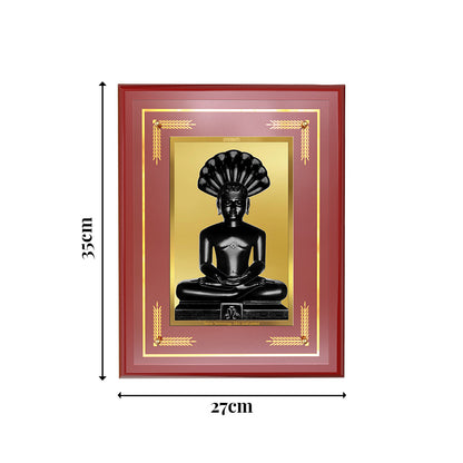 Diviniti Shree Parshvanath Bhagwan Wall Photo Frame in 24K Gold Plated Foil | Symbol of Peace, Protection & Spiritual Awakening