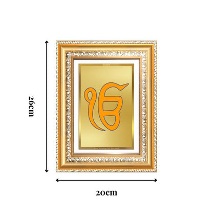 Diviniti 24K Gold Plated Ik Omkar (Classic) Divine Wall Frame for Home Mandir & Office Decor | Luxury Spiritual Gift