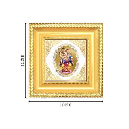 Dancing Ganesha | Divine Ganpati Royal Tabletop Photo Frame in 24K Gold Plated Foil