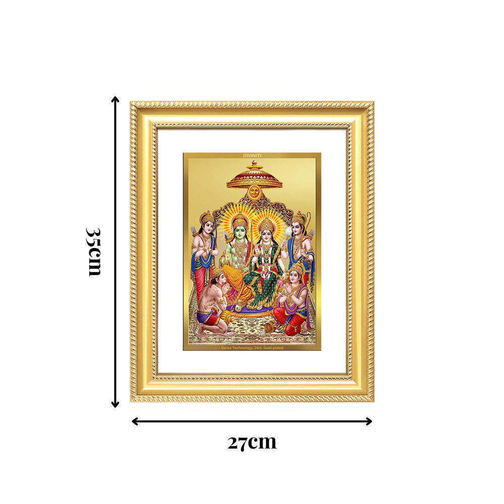 Diviniti 24K Gold Plated Ram Darbar Divine Wall Frame for Home Mandir & Office Decor | Luxury Spiritual Gift