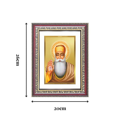 Diviniti 24K Gold Plated Guru Nanak Dev Ji (Classic) Sacred Sikh Wall Frame for Home Decor & Office Ambiance | Premium Spiritual Gift