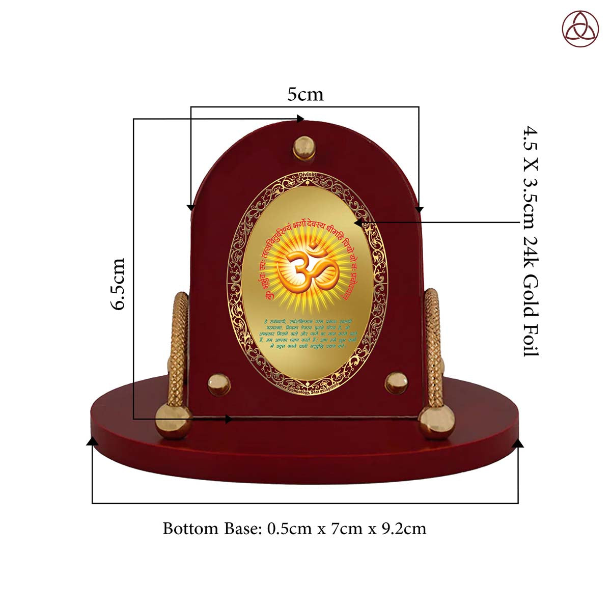 24 Karat Gold Plated Foil Divine Mantra Car Frame