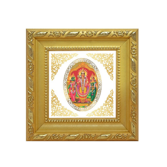 Murugan Velli | Divine Kartikeya Silver Form Royal Tabletop Photo Frame in 24K Gold Plated Foil