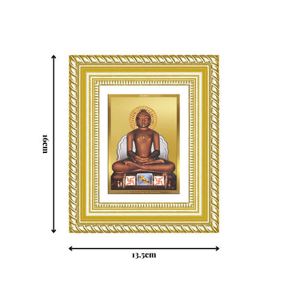 Diviniti 24K Gold Plated Mahavir Divine Table Top Frame for Home Mandir & Office Decor | Luxury Spiritual Gift