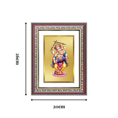 Diviniti 24K Gold Plated Dancing Ganesha (Classic) Divine Wall Frame for Home Mandir & Office Decor | Luxury Spiritual Gift