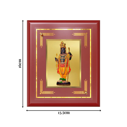 DIVINITI 24K Gold Plated Foil Ram Lalla Stylish Photo Frame Idol for Puja Room, Table Top, Home Decor, Wall Hanging, Gift|MDF Size 1 (16x13.5 CM)