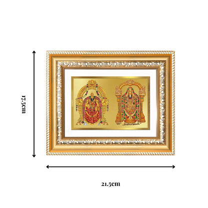Diviniti 24K Gold Plated Padmavati And Balaji (Classic) Divine Wall and Table Top Frame for Home Mandir & Office Decor | Luxury Spiritual Gift