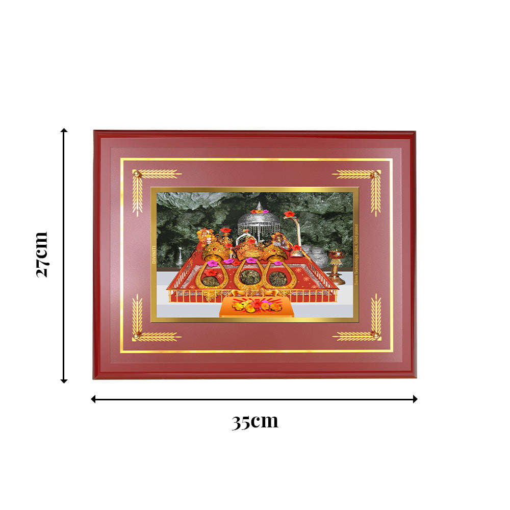 Diviniti 24K Gold Plated Mata Ka Darbar Blessing Photo Frame | Devotion, Protection & Divine Grace