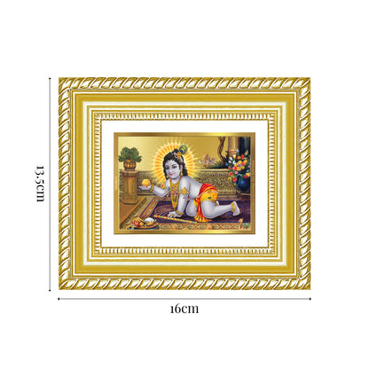 Diviniti 24K Gold Plated Laddu Gopal Divine Table Top Frame for Home Mandir & Office Decor | Luxury Spiritual Gift