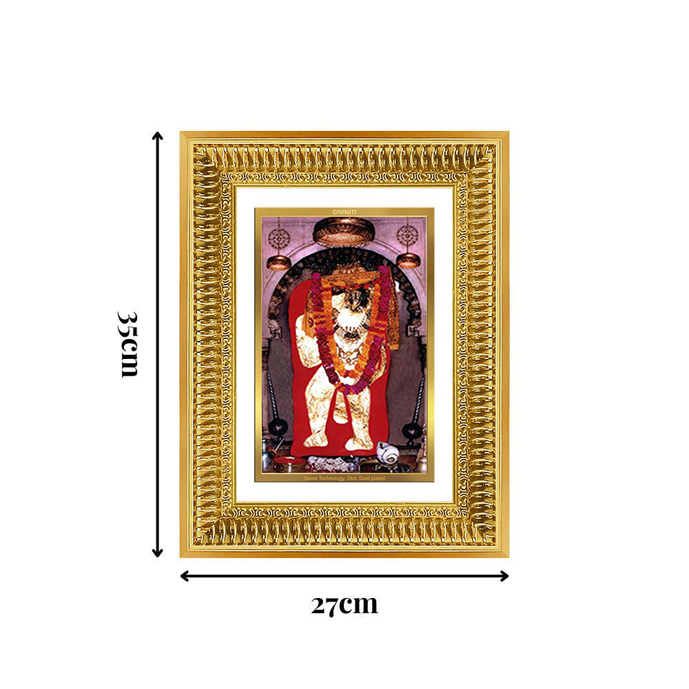 Diviniti 24K Gold Plated Mehndipur Balaji (Classic) Divine Wall Frame for Home Mandir & Office Decor | Luxury Spiritual Gift