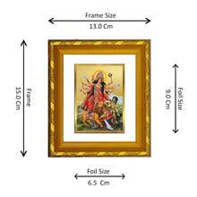 Load image into Gallery viewer, DIVINITI 24K Gold Plated Durga Maa Photo Frame For Home Decor, TableTop, Puja, Festival (15.0 X 13.0 CM)

