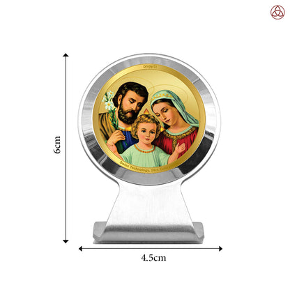 Holy Family | Divine Christian Holy Family Car Dashboard & Tabletop Photo Frame in 24K Gold Plated Foil