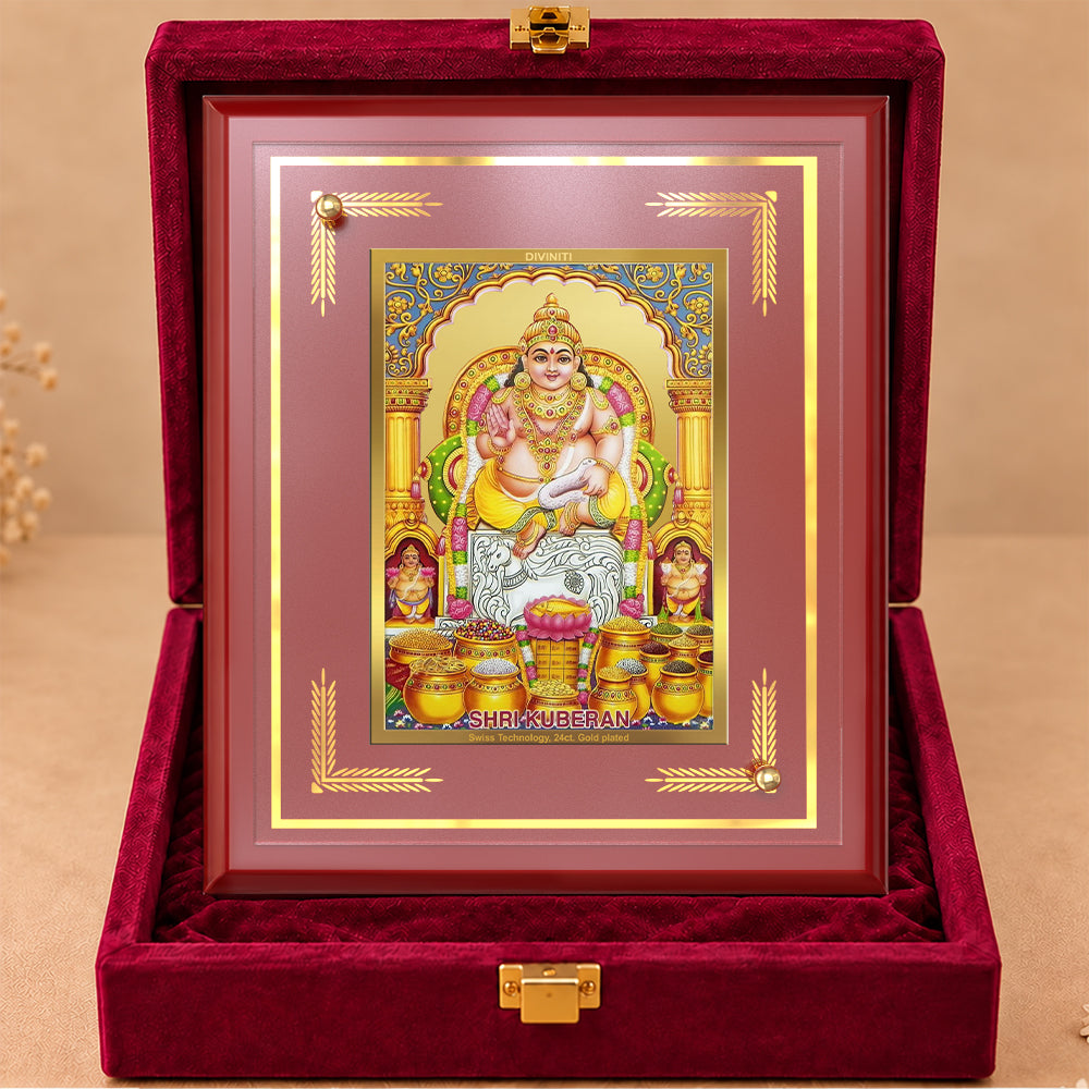 24K Gold-Plated Vishnu MDF Frame | Premium Gift Box | 26x20 CM