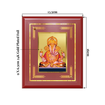 Dagdu Ganesh | Shri Dagdusheth Halwai Ganpati Wall & Tabletop Frame in 24K Gold Plated Foil