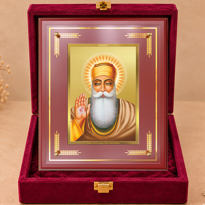 24K Gold-Plated Guru Nanak MDF Frame | Premium Gift Box | 27x35 CM