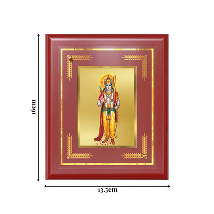 Diviniti 24K Gold Plated Lord Ram Ji Blessing Tabletop Photo Frame | Dharma, Strength & Divine Grace | MDF Size 1