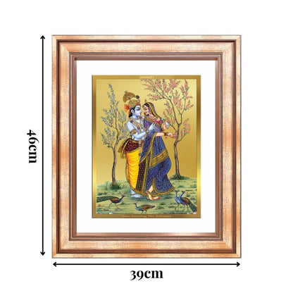 Diviniti 24K Gold Plated Radha Krishna (Classic) Divine Wall Frame for Home Mandir & Office Decor | Luxury Spiritual Gift