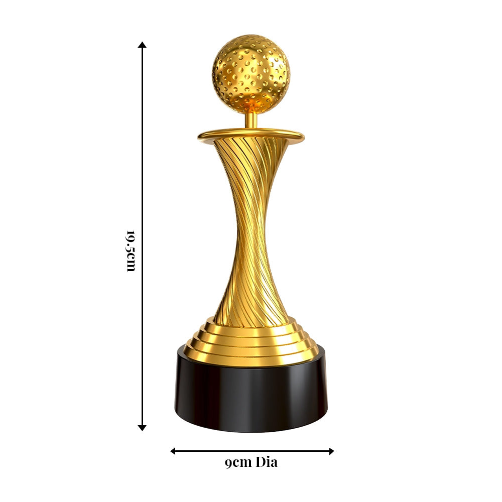 Diviniti 24K Gold Plated Swing Golf Trophy | Victory Round Trophy for Golf Champions | Premium Sports Award