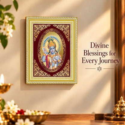 24K Gold-Plated Lord Vishnu Frame | Premium Gift Box | 26x20 CM