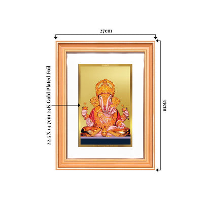 Dagdu Ganesh | Shri Dagdusheth Halwai Ganpati Wall & Tabletop Frame in 24K Gold Plated Foil