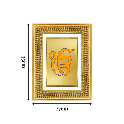 Diviniti 24K Gold Plated Ik Omkar (Classic) Divine Wall Frame for Home Mandir & Office Decor | Luxury Spiritual Gift