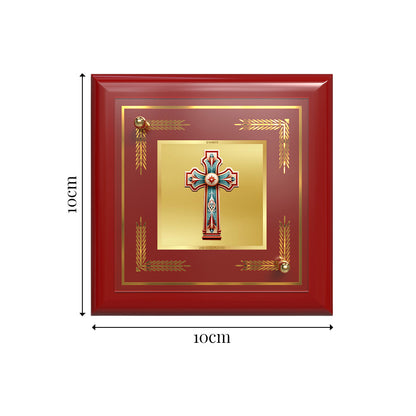 Holy Cross | Symbol of Faith & Salvation Tabletop Frame in 24K Gold Plated Foil
