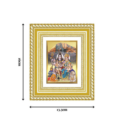 Diviniti 24K Gold Plated Shiv Parivar Divine Table Top Frame for Home Mandir & Office Decor | Luxury Spiritual Gift