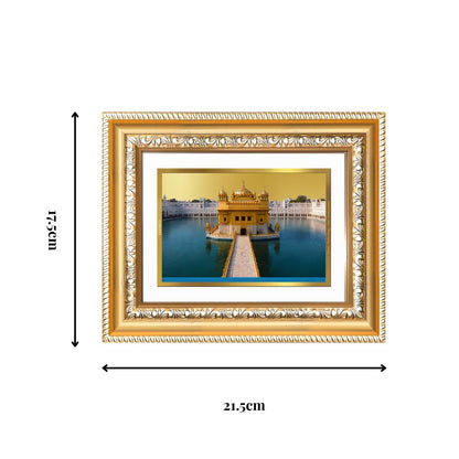 Diviniti 24K Gold Plated Golden Temple (Classic) Divine Wall and Table Top Frame for Home Mandir & Office Decor | Luxury Spiritual Gift