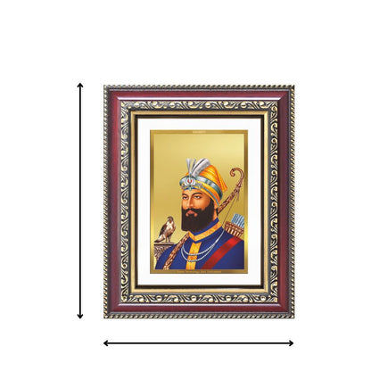 Diviniti 24K Gold Plated Guru Gobind Singh Ji (Classic) Sacred Sikh Wall and Table Top Frame for Home Decor & Office Ambiance | Premium Spiritual Gift
