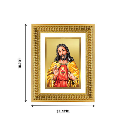 Diviniti 24K Gold Plated Jesus Christ (Classic) Divine Wall Frame for Home Mandir & Office Decor | Luxury Spiritual Gift