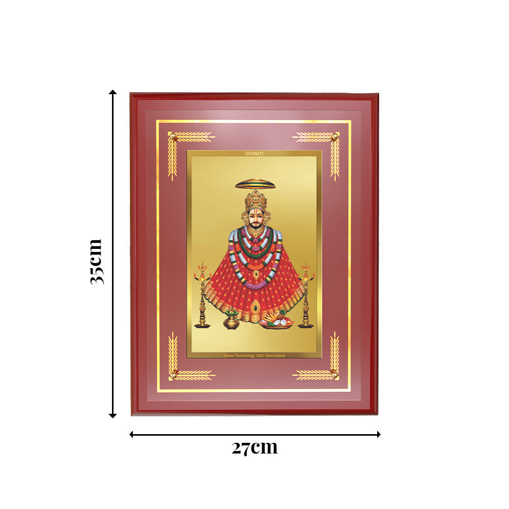 Diviniti 24K Gold Plated Khatu Shyam Ji Blessing Tabletop Photo Frame | Faith, Devotion & Divine Grace