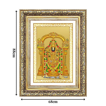 Diviniti 24K Gold Plated Tirupati Balaji Divine Wall Frame for Home Mandir & Office Decor | Luxury Spiritual Gift