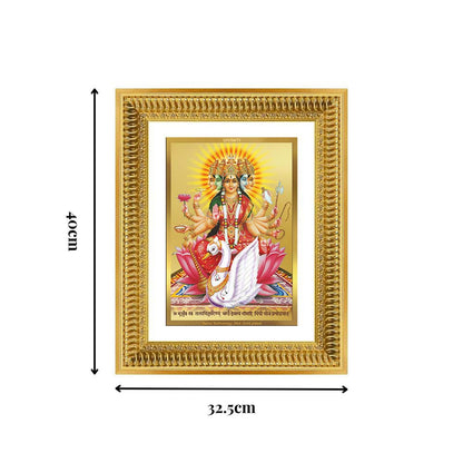 Diviniti 24K Gold Plated Gayatri Maa (Classic) Divine Wall Frame for Home Mandir & Office Decor | Luxury Spiritual Gift