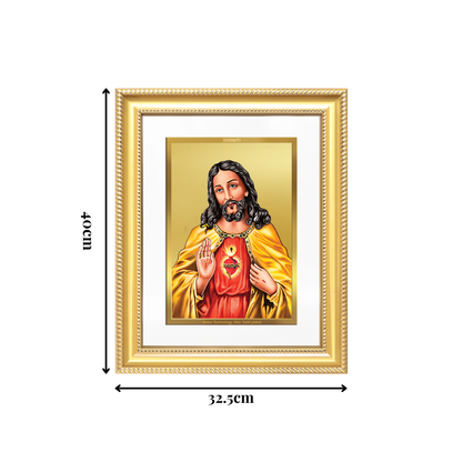 Diviniti 24K Gold Plated Jesus Christ (Classic) Divine Wall Frame for Home Mandir & Office Decor | Luxury Spiritual Gift