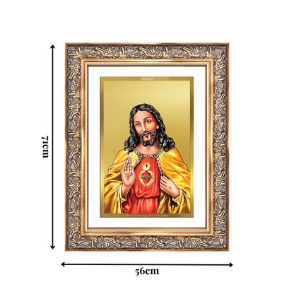 Diviniti 24K Gold Plated Jesus Christ (Classic) Divine Wall Frame for Home Mandir & Office Decor | Luxury Spiritual Gift