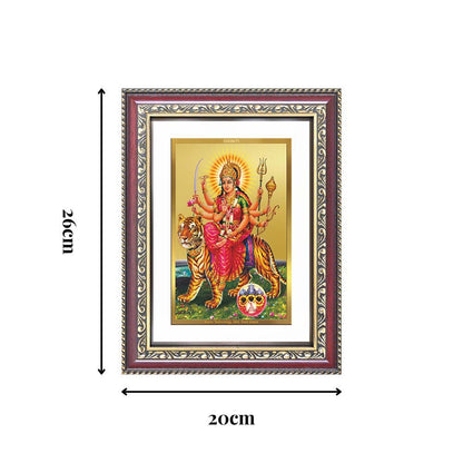 Diviniti 24K Gold Plated Durga - Sherawali Mata With Pind (Classic) Divine Wall Frame for Home Mandir & Office Decor | Luxury Spiritual Gift