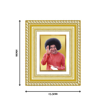 Diviniti 24K Gold Plated Satya Sai Baba Divine Table Top Frame for Home Mandir & Office Decor | Luxury Spiritual Gift