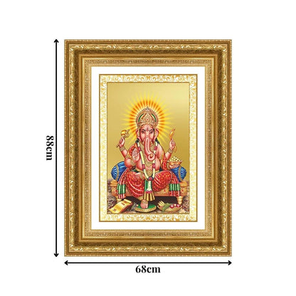 Diviniti 24K Gold Plated Ganesha (Classic) Divine Wall Frame for Home Mandir & Office Decor | Luxury Spiritual Gift