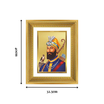 Diviniti 24K Gold Plated Guru Gobind Singh Ji (Classic) Sacred Sikh Wall Frame for Home Decor & Office Ambiance | Premium Spiritual Gift