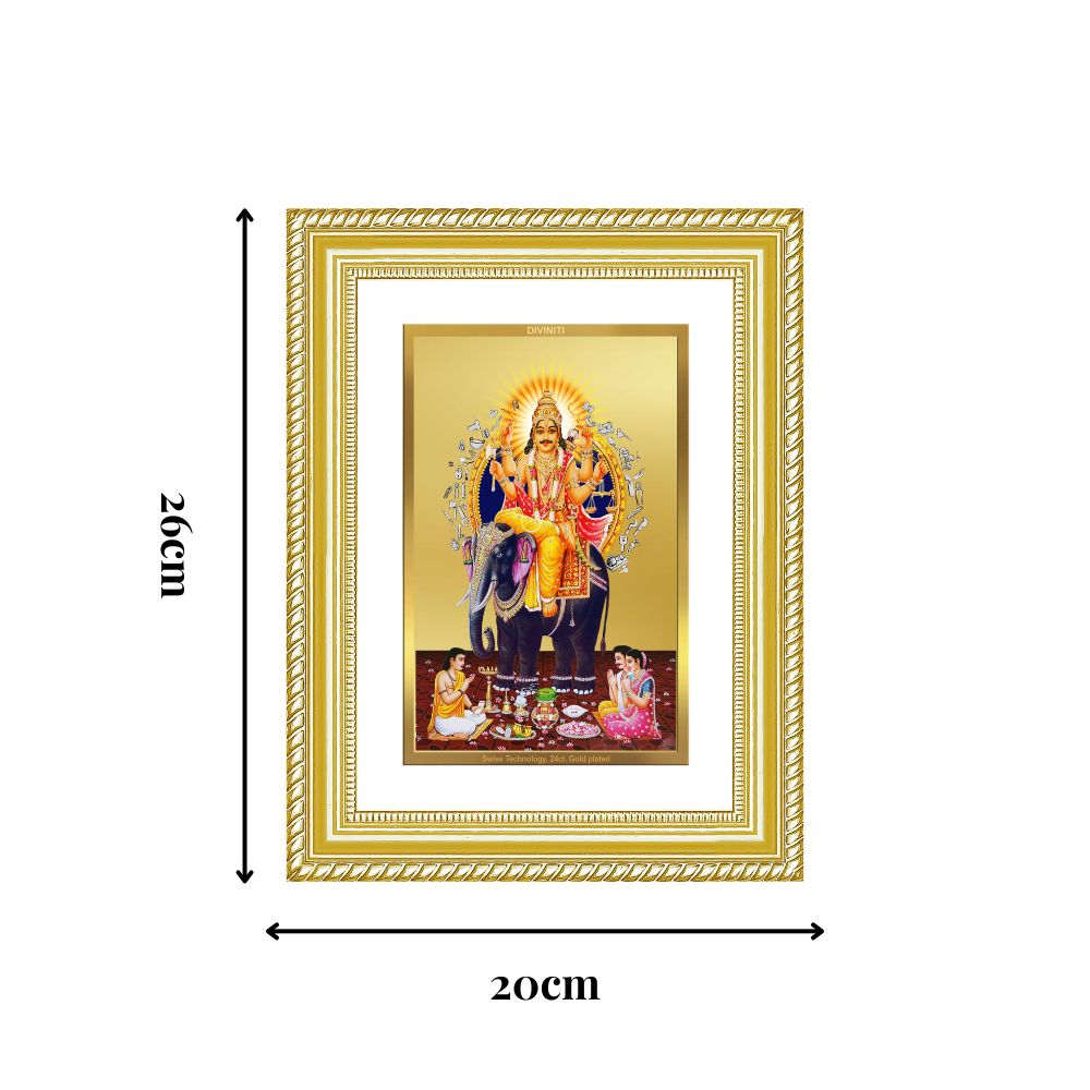 Diviniti 24K Gold Plated Vishvakarma (Classic) Divine Wall Frame for Home Mandir & Office Decor | Luxury Spiritual Gift