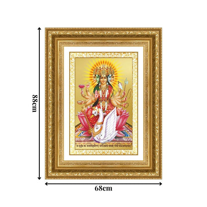 Diviniti 24K Gold Plated Gayatri Maa (Classic) Divine Wall Frame for Home Mandir & Office Decor | Luxury Spiritual Gift