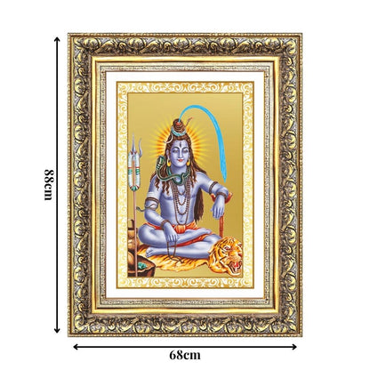 Diviniti 24K Gold Plated Shiva (Classic) Divine Wall Frame for Home Mandir & Office Decor | Luxury Spiritual Gift