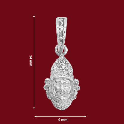 DIVINITI 925 Pure Silver Khatu Small Pendant for Men, Women & Kids Divine God Pendant for Birthday, Anniversary, Special Occasion Gift (1.4x0.9 CM 2 g)