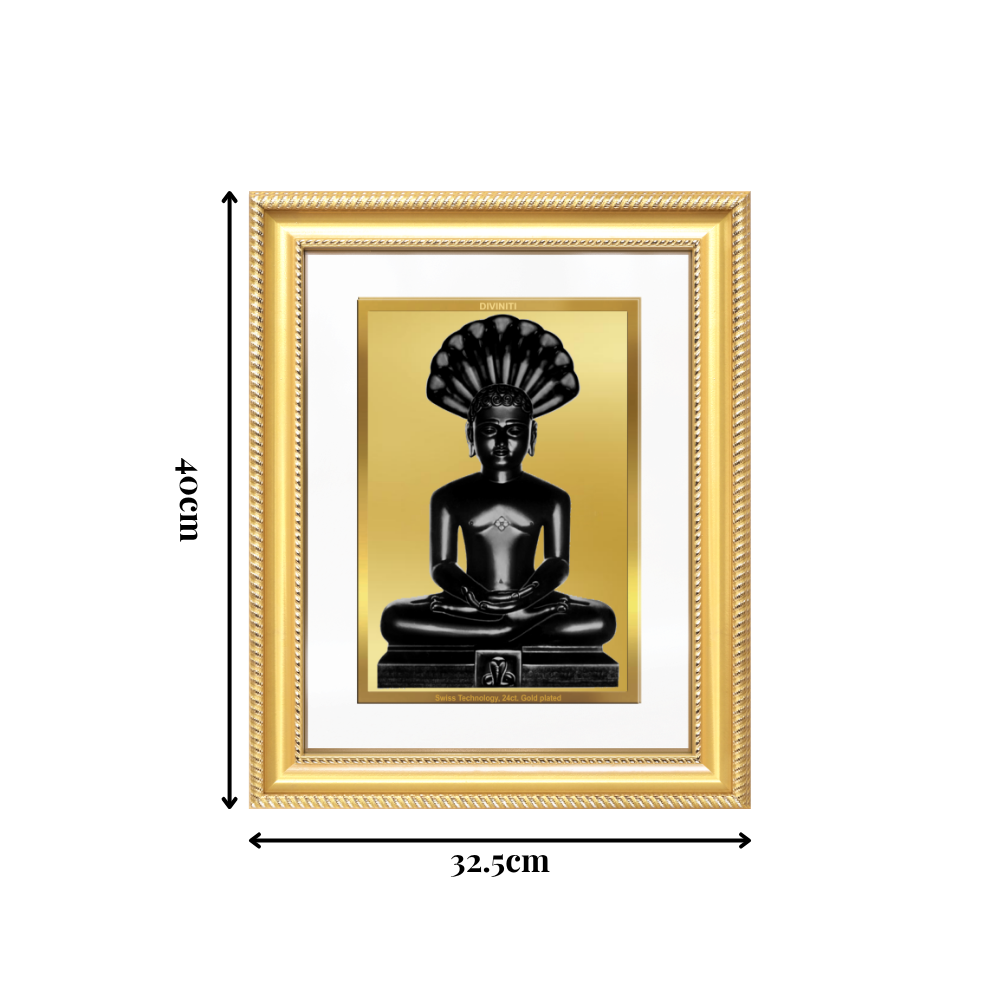 Diviniti 24K Gold Plated Parshvanath (Classic) Divine Wall Frame for Home Mandir & Office Decor | Luxury Spiritual Gift