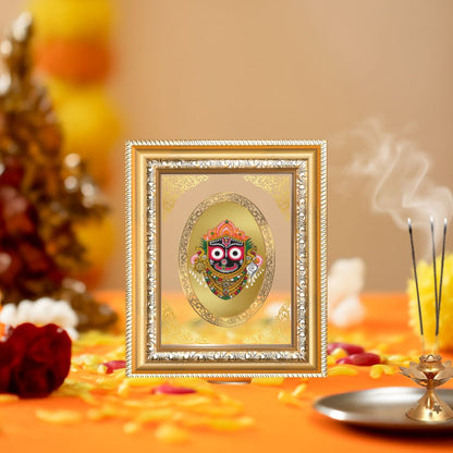 Lord Jagannath Divine Puri Sacred Blessings Royal Tabletop Frame in 24K Gold Plated Foil