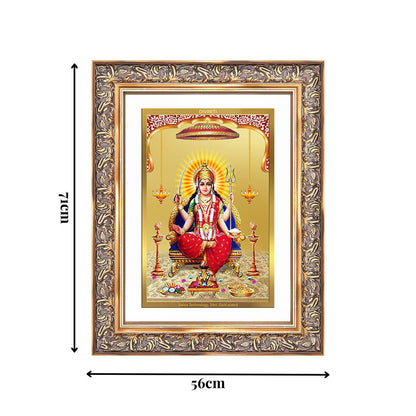 Diviniti 24K Gold Plated Santoshi Mata (Classic) Divine Wall Frame for Home Mandir & Office Decor | Luxury Spiritual Gift