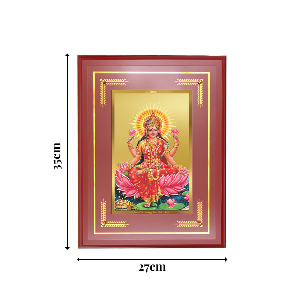 Diviniti 24K Gold Plated Goddess Lakshmi Blessing Tabletop Photo Frame | Wealth, Prosperity & Divine Grace