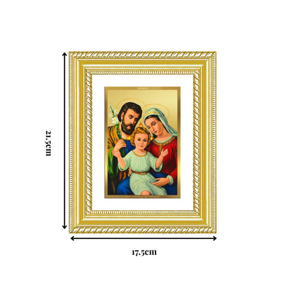 Diviniti 24K Gold Plated Holy Family (Classic) Divine Wall and Table Top Frame for Home Mandir & Office Decor | Luxury Spiritual Gift
