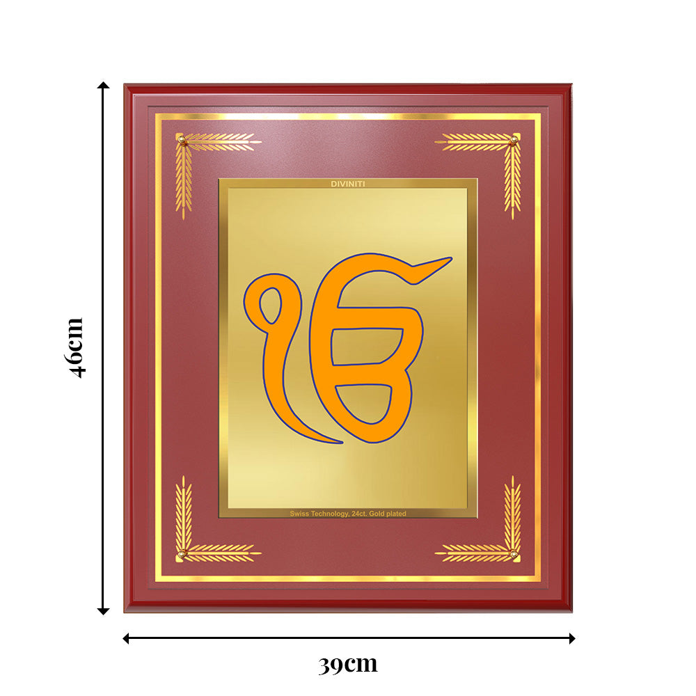 Diviniti Ik Onkar Wall Photo Frame in 24K Gold Plated Foil | Divine Unity, Peace & Eternal Truth